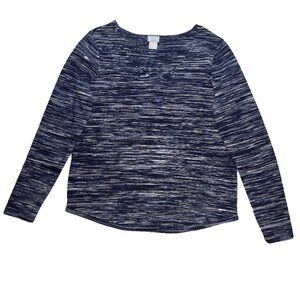 Chico's Women's Space Dye V-neck Pullover Sweater Size 0 V-Neck Long Sleeve Soft